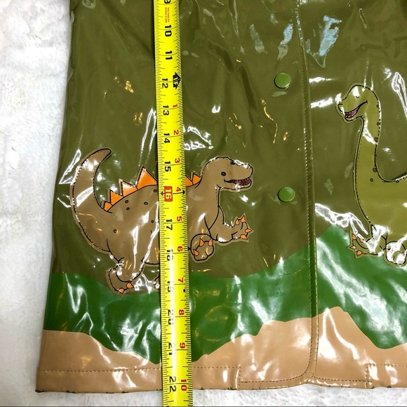 KIDORABLE LINED DINOSAUR RAIN COAT W/Pockets, Hood - Picture 6 of 12